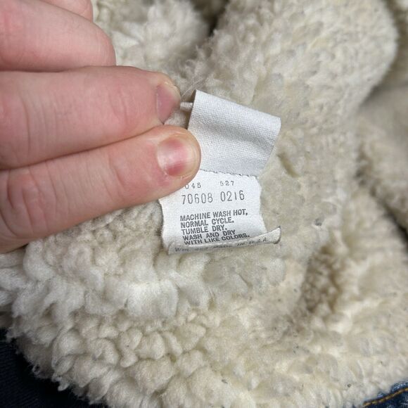 Vintage Levi’s Sherpa Lined Denim Trucker Jacket 70608 0216 - Picture 7 of 7